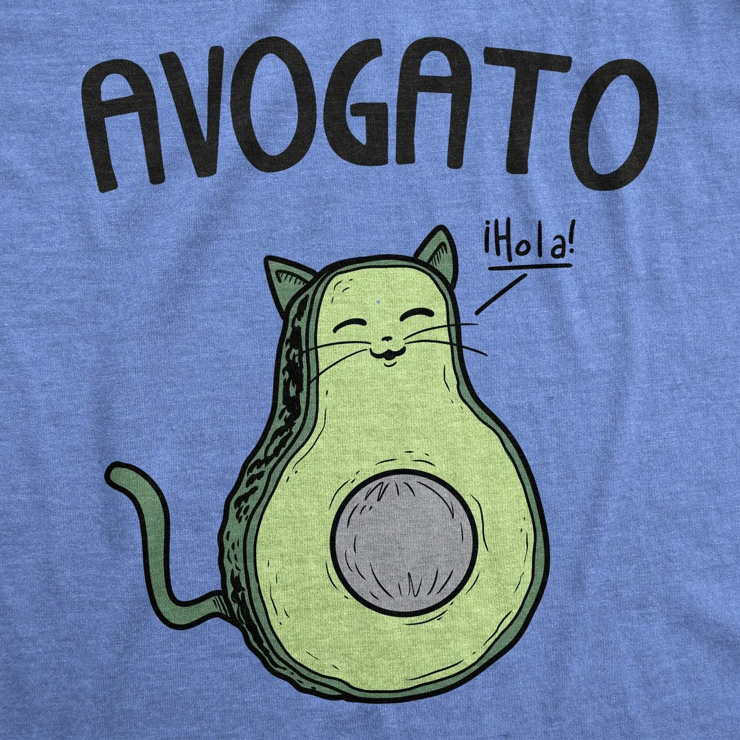 Mens Avogato Funny T Shirt Avocado Cat Tee Cute Cat Face Graphic Novelty Humor