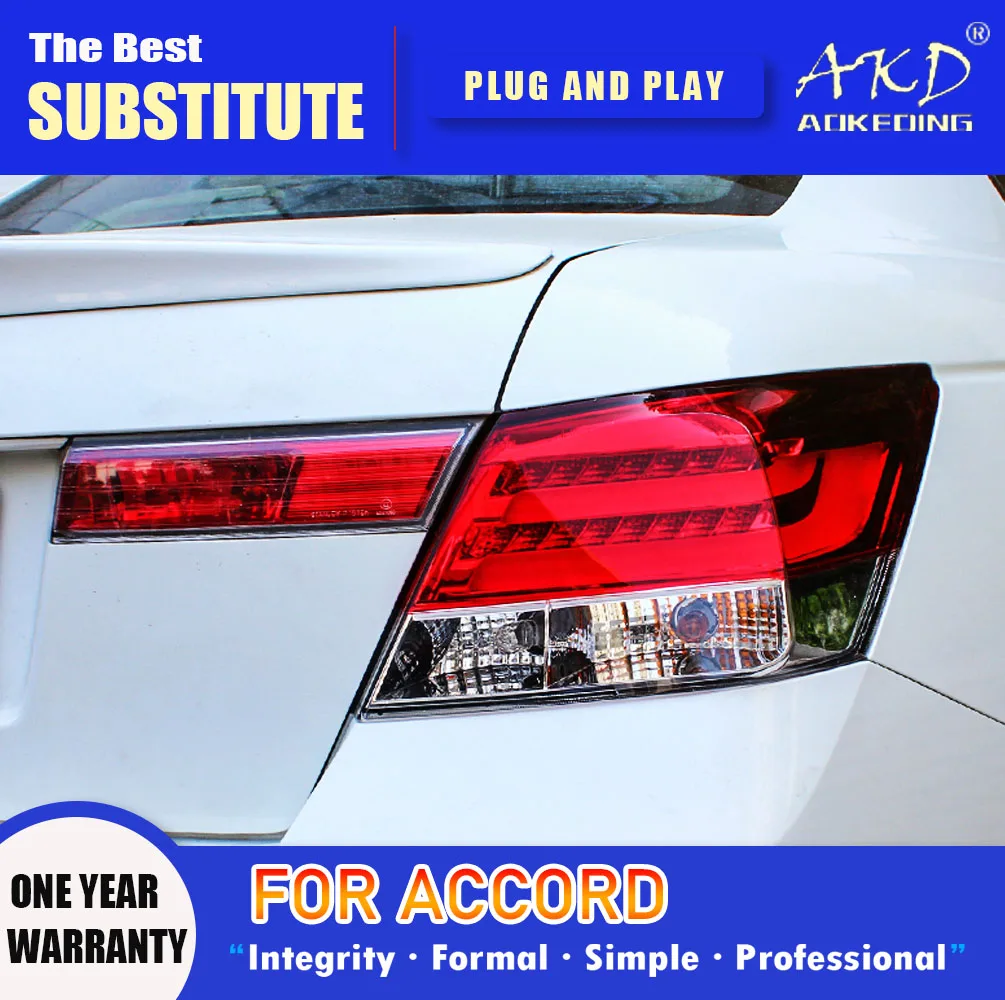 AKD Tail Lamp for Honda Accord LED Tail Light 2008-2012 Accord Rear Fog Brake Turn Signal Automotive Accessories