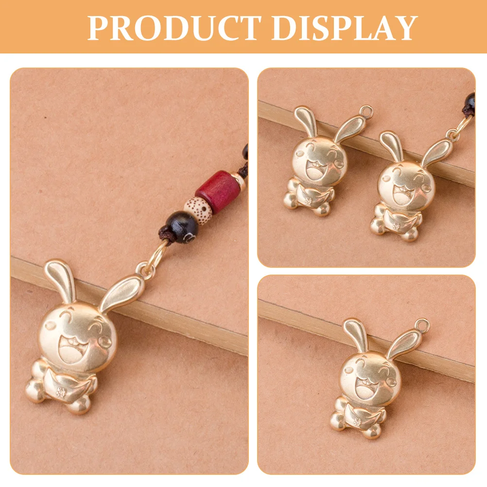 6 pezzi di piccolo ciondolo portachiavi coniglietto in ottone con ciondolo per gioielli fai da te che realizzano forniture artigianali decorazione da appendere con coniglio