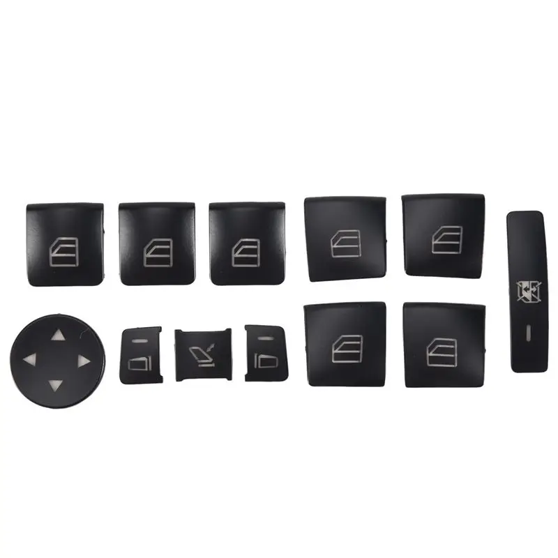 12PCS Car Door Armrest Window Switch Button Trim Cover Sticker For Mercedes Benz GLK ML GL A B C E G Class W204 X166