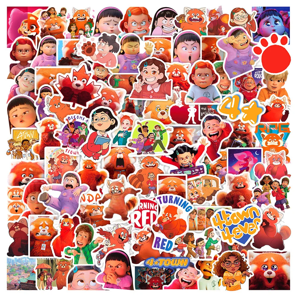 10/30/50/100Pcs Disney Chuyển Màu Đỏ Dán Chống Thấm Nước Máy Tính Xách Tay Decal Điện Thoại Đàn Guitar Hành Lý Xe Ván Trượt trẻ Em Phim Hoạt Hình Nhãn Dán Đồ Chơi