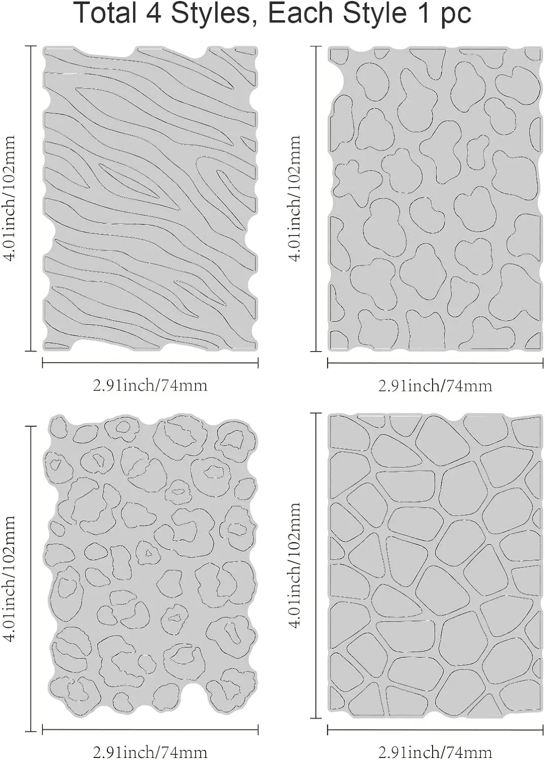 Sfondo modello animale piatto di lamina calda per carta stagnola fai da te Zebra leopardo giraffa pelliccia lamina fai da te goffratura per la decorazione Scrapbooking