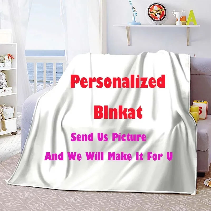 Personalized Customize Photo Logo Brand Image Throws Blanket for Beding Couch Hiking Super Soft Flannel Blanket birthday gift