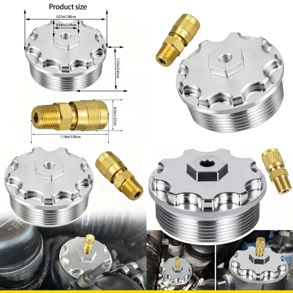 

SZCH Metal Filter Cap with Pressure Port for 6.0L 2003-2007 Auto Accessory
