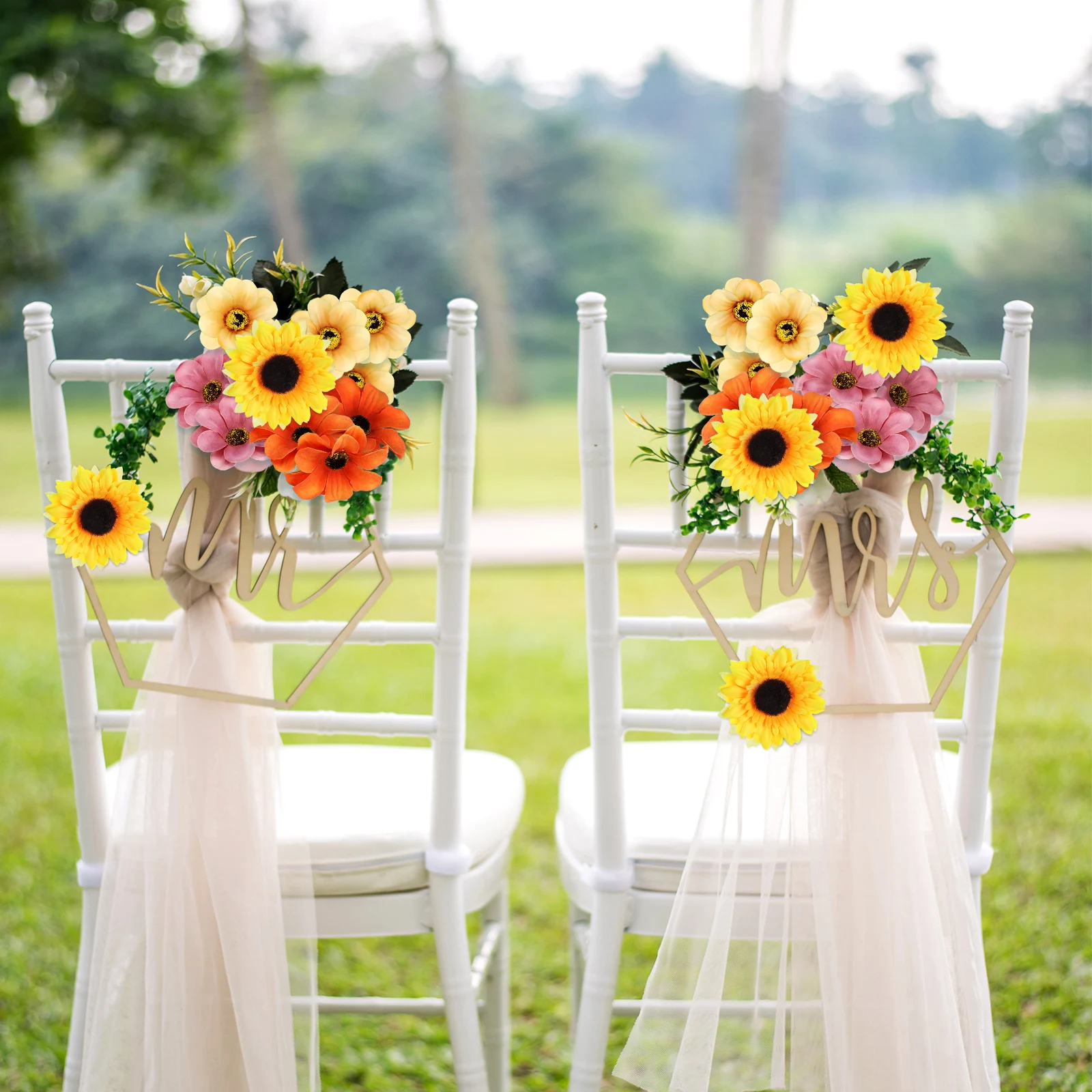 

20 Pcs Artificial Sunflowers High Realism Plastic Flowers for Decoration Wedding Festive Decor Fake Sunflower Stems Large Faux