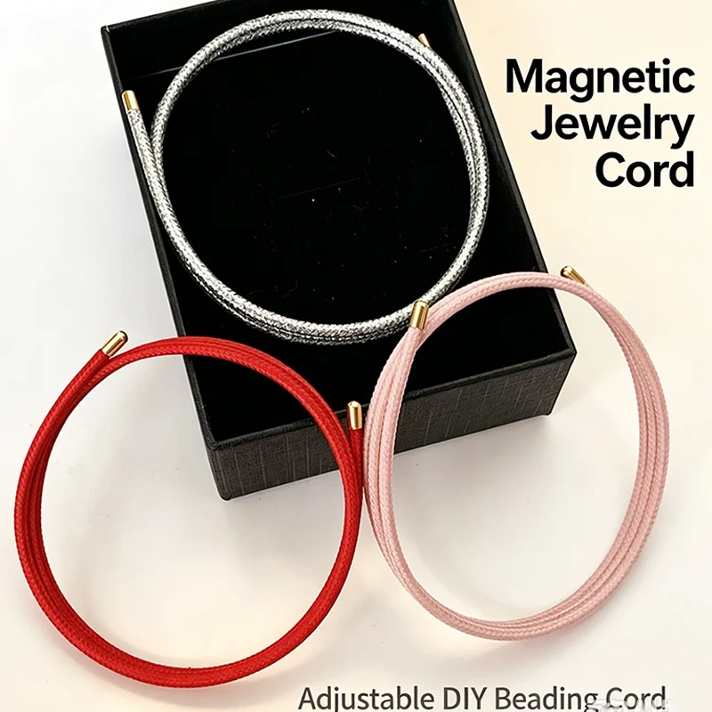 Ultra Thin Magnetic Multicolor Rope Diy Fashion Adjustable Telescopic Bracelet  Men Women Beads Necklace Jewelry Accessories