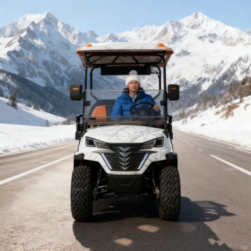 عربة جولف كهربائية 4x4 بإطار من الألومنيوم، معتمدة من CE، طاقة عالية، وسرعة عالية تصل إلى 63 كم/ساعة.