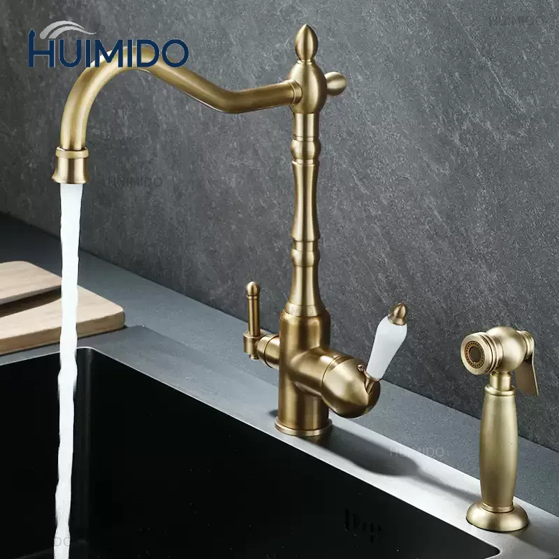 antique-kitchen-faucet-with-spray-gun-brass-crane-kitchen-deck-mounted-water-filter-taps-sink-faucet-mixer-3-way-kitchen-faucets