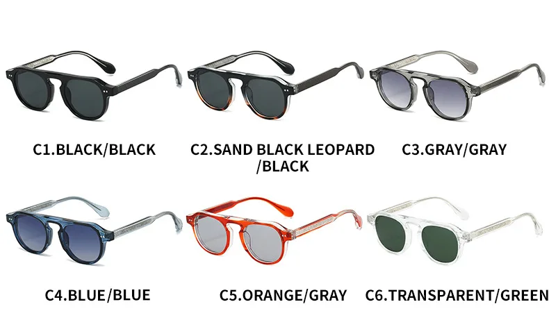2026 Neue Runde Sonnenbrille mit Nieten-Detail – Acetatrahmen mit Nieten, Coole Streetstyle Ins Trendige Sonnenbrillen für Herren & Damen – Detail 6