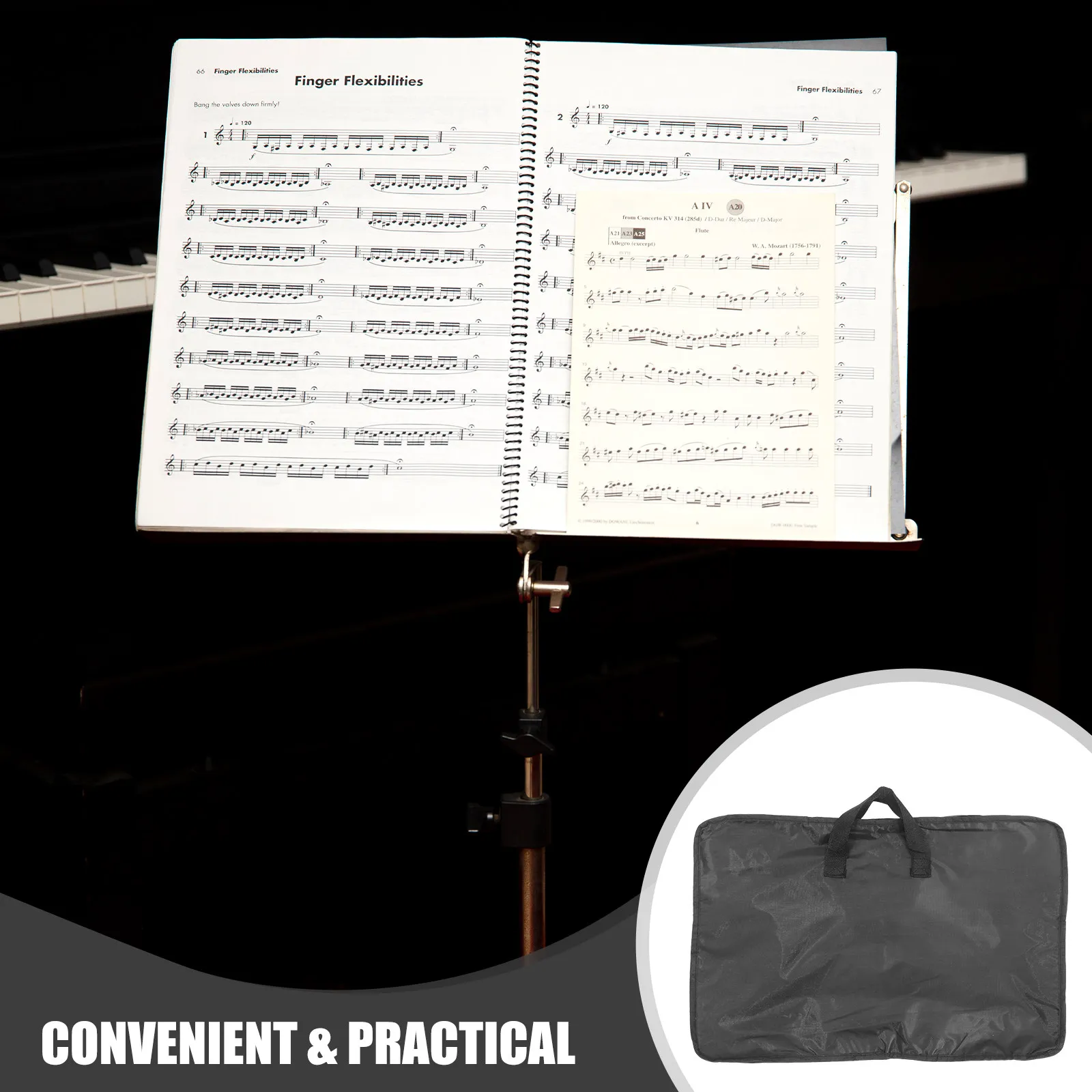 Music Stand Carrying Bag Oxford Fabric Protective Storage Bag Portable Music Score Stand Holder Portable Carrying Pouch