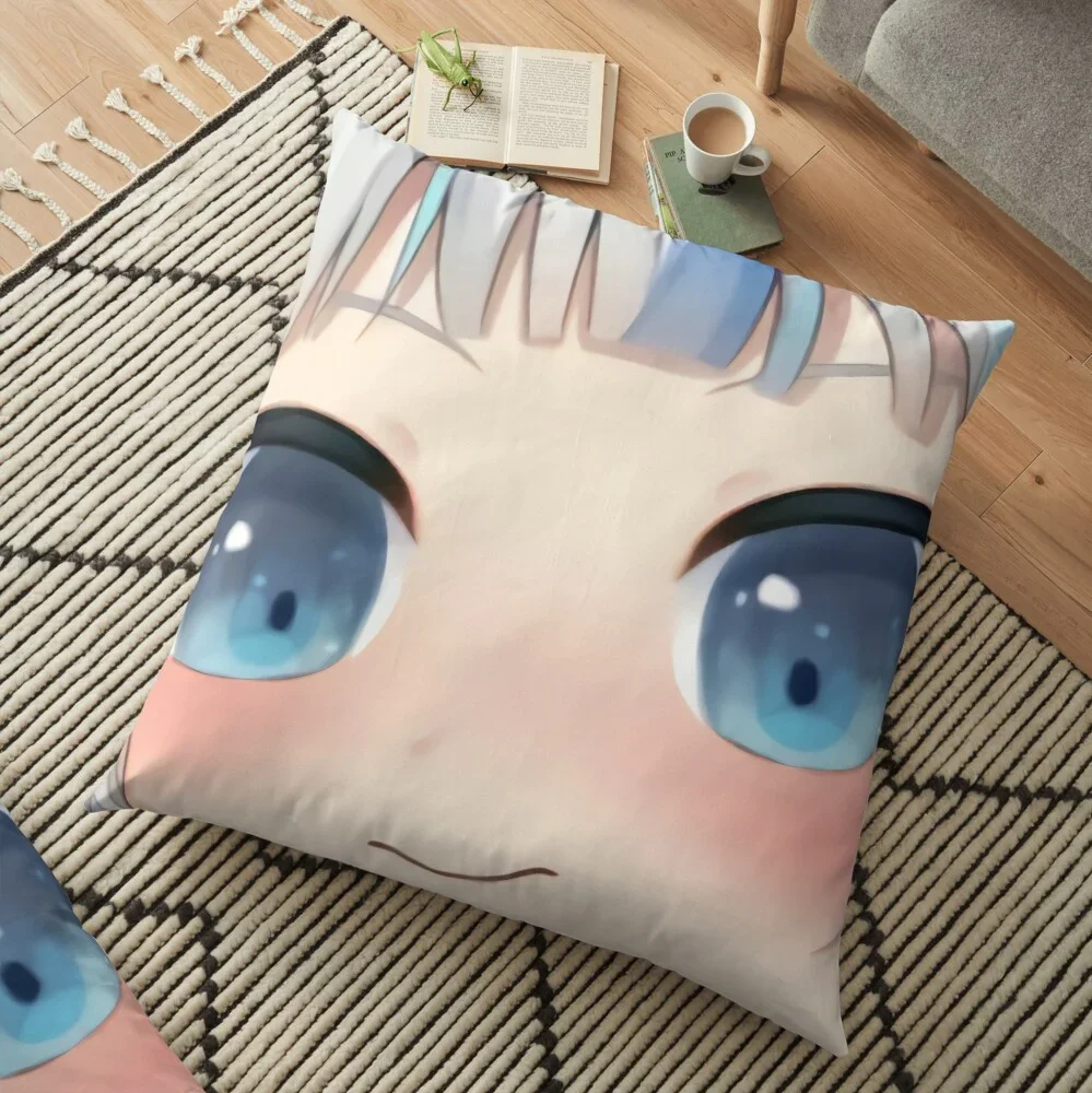 Gawr Gura Big Eyes Emote-Hololive # Hololiveenglish # Holomix Printed Pillowcase Sofa Car Soft Cushion Cover 35cm/40cm/45cm