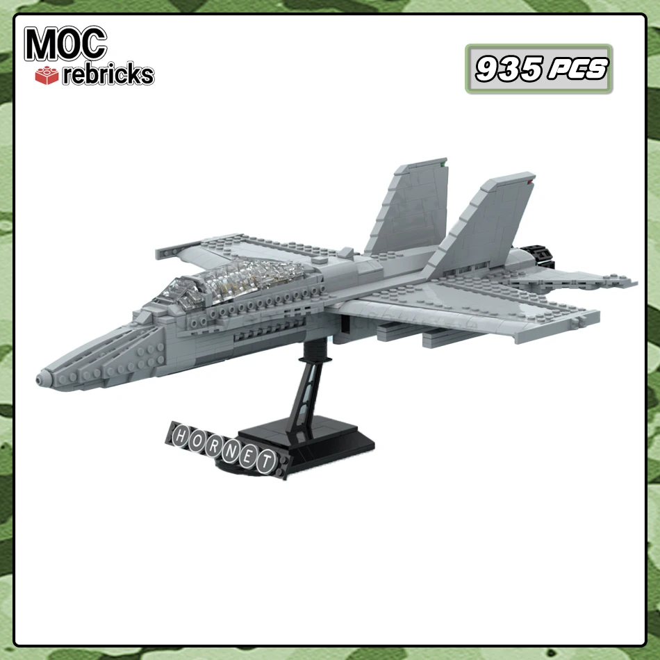 U.S.A Marine Corps F/A-18D Hornet Twin Engine Airborne Combat Attack Aircraft Model Bricks Toy Children's Building Blocks Gift