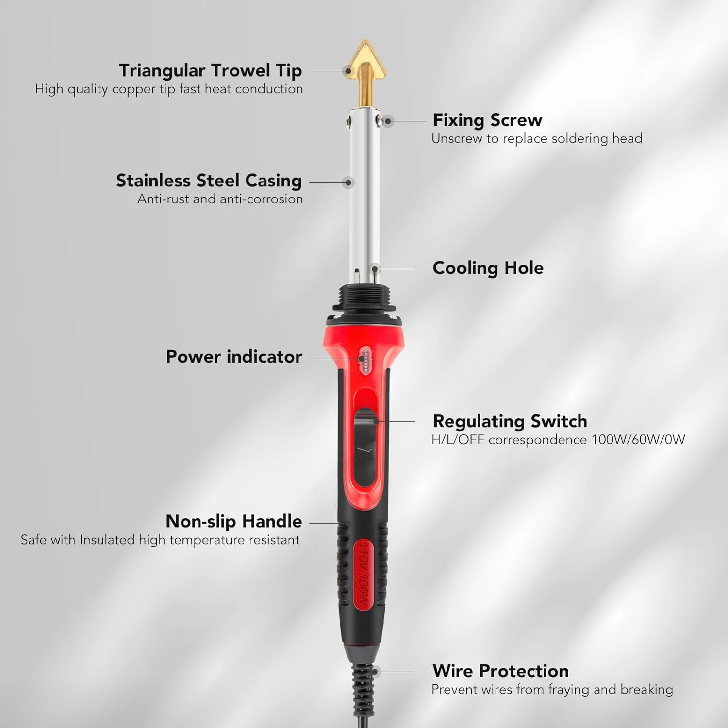 50W/100W Car Bumper Repair Soldering Iron, Adjustable Temperature Welding Rework Station, Soldering Iron Tip Repair Ironing Tool