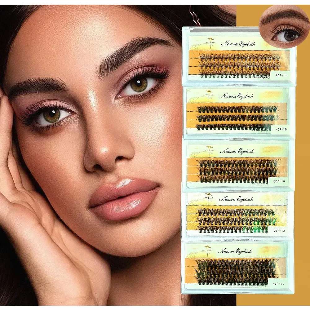 Premium Natural Eyelash Extensions Cat Eye Style with Tweezers and Adhesive for Long Lasting Makeup