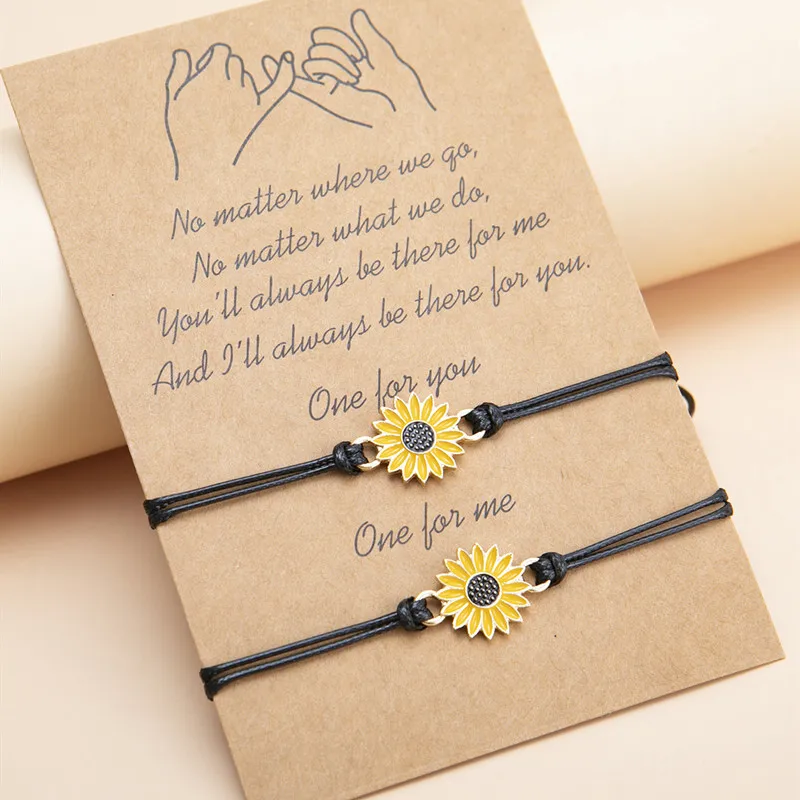 2pcs/set Handmade Rainbow Love Yinyang Bracelet Women Men Charm Couple Lovers Friends Jewelry image 4