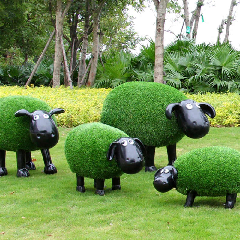 

Grass Planting Sheep GRP Sculpture Outdoor Garden Landscape Community Lawn Decoration Landscape