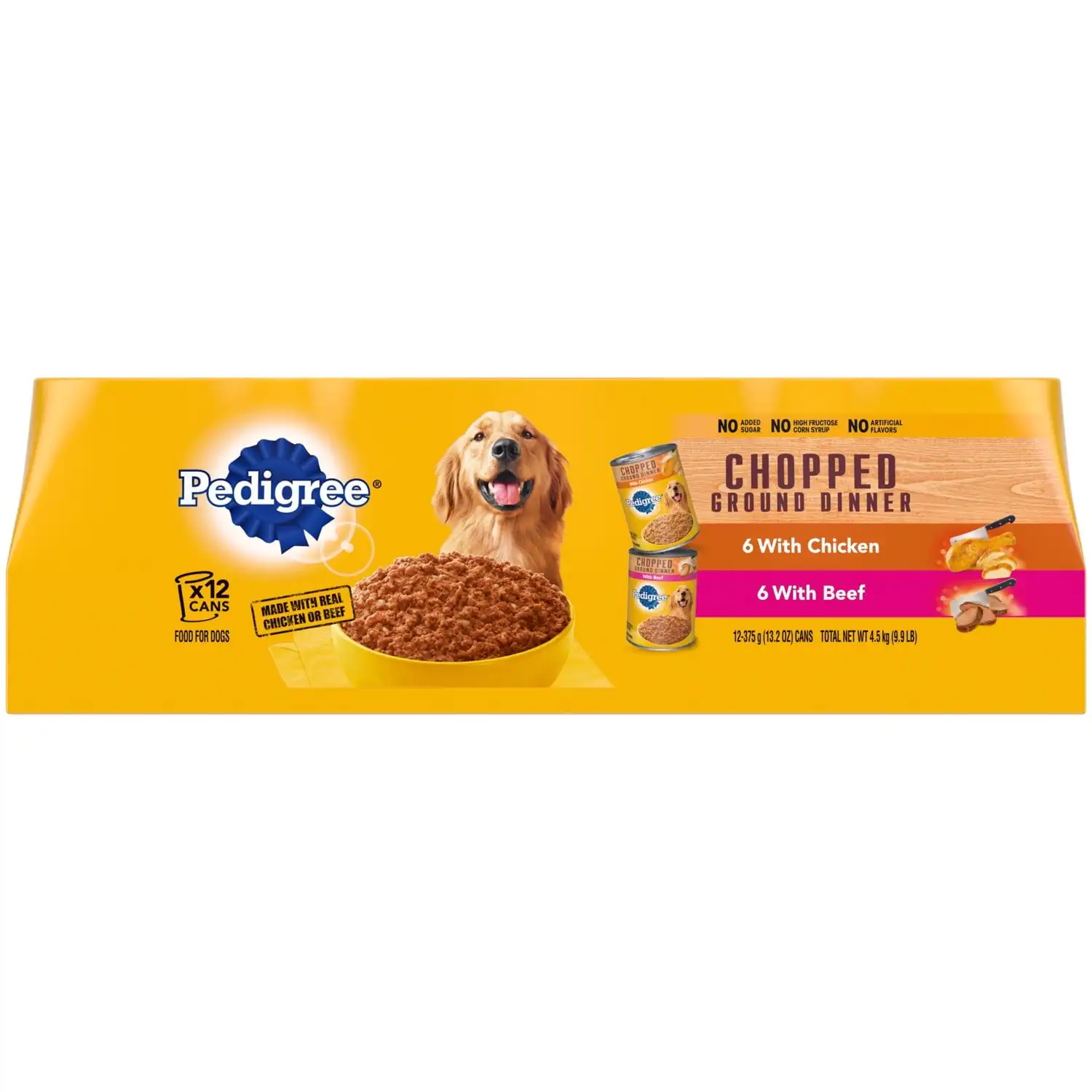 

Chopped Ground Dinner Wet Dog Food Variety Pack, 13.2 oz Cans (12 Pack)