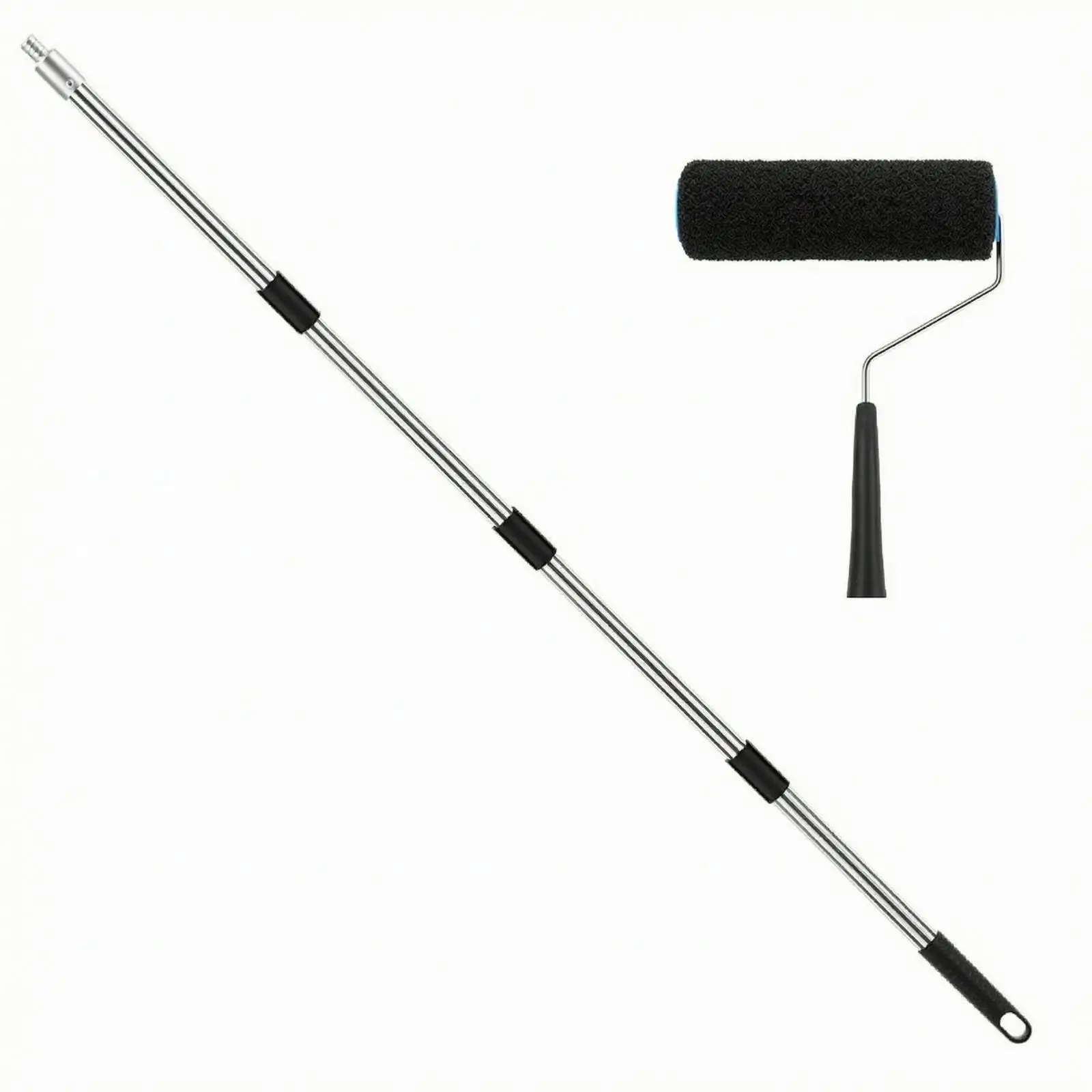 Paint Roller with Extension Rod for Smooth Latex Paint Application on Walls and Ceilings at Home