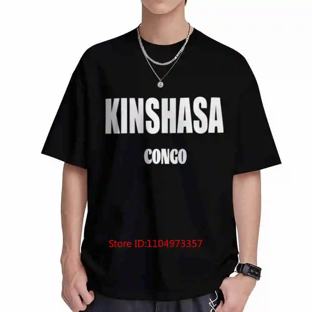 Kinshasa Congo Print Short Sleeve Tee 100% Cotton T-Shirt