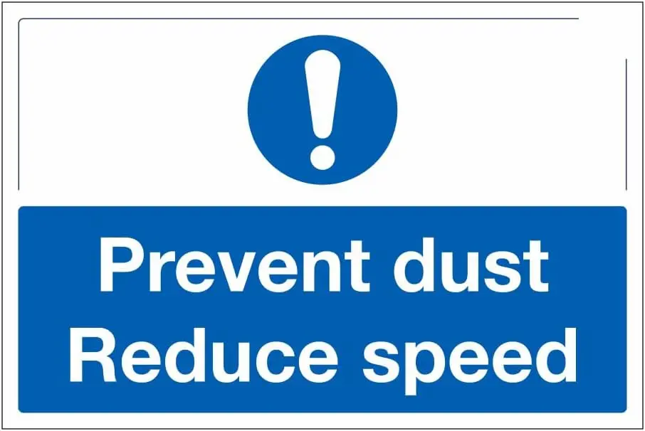 

Site Safe - Prevent dust reduce speed sign Mandatory M2770 Caution Metal Tin Garage Man Cave Wall Decor-aluminum