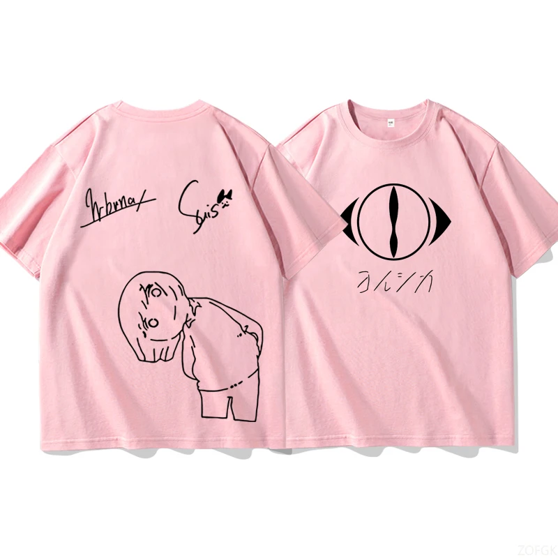 الصيف شخصية مريحة الكرتون أنيمي ليلة الغزلان يوروشيكا يتوهم مطبوعة قصيرة الأكمام فضفاضة عادية جولة الرقبة تي شيرت