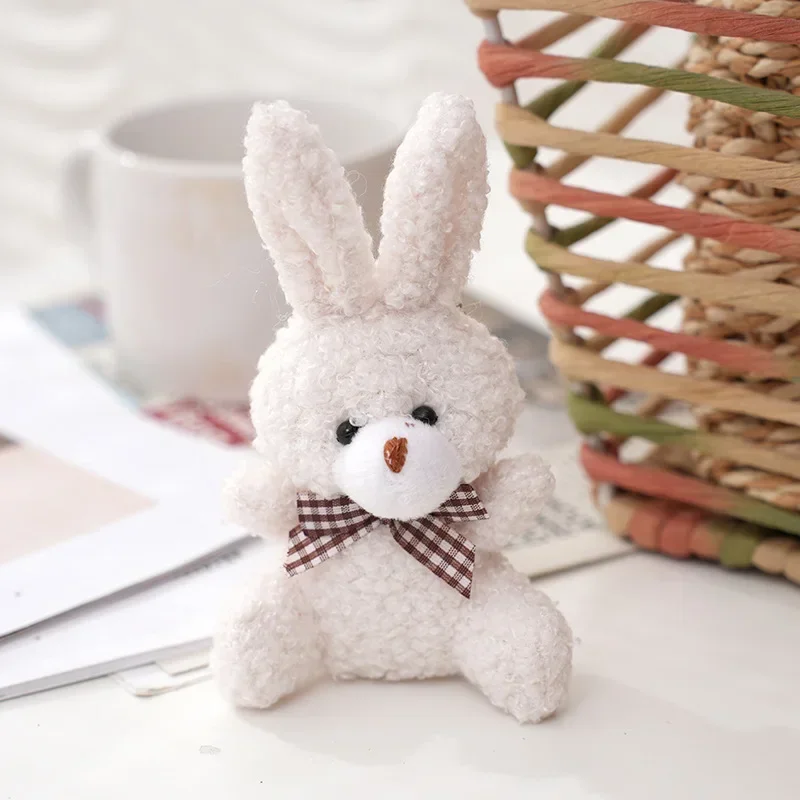 1Pc Plush Bunny Dolls KeyChain Ornament Rabbit with Hanging-Hook for Bag Purse Tote Backpack Stuffed Doll Keyring