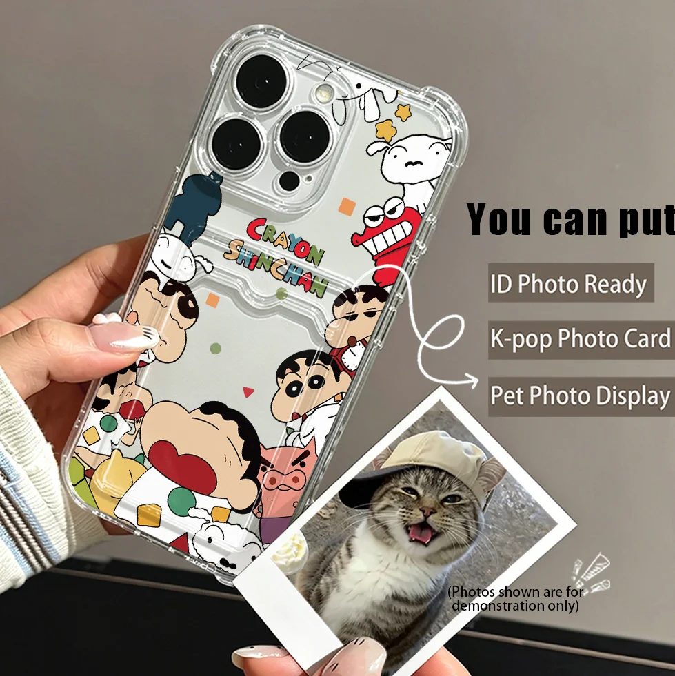 Crayons Shin-chans Card Hold Case for Samsung Galaxy A17 A07 A56 A36 A26 A55 A35 A06 A05 A24 A14 A54 A15 A05S A25 A34 A23 4G 5G view 4