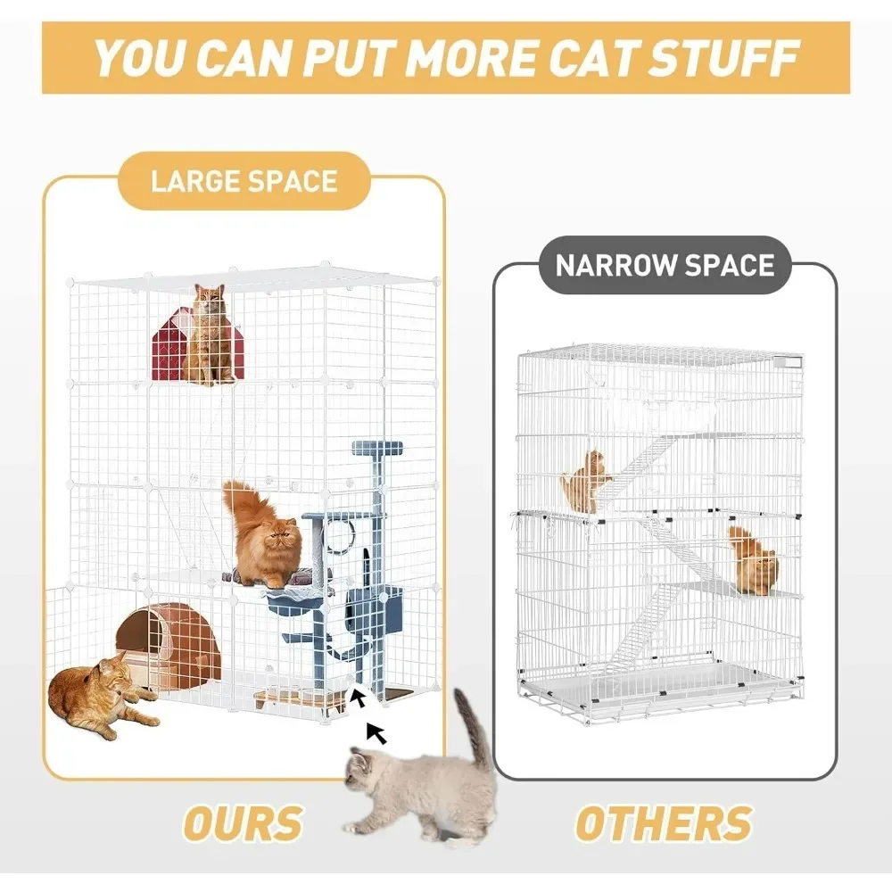 Large Cage for Cats Rabbit House of Cats Small Animals Freight Free Chinchilla Ferret Cages Big Cat Supplies Pet Products Home