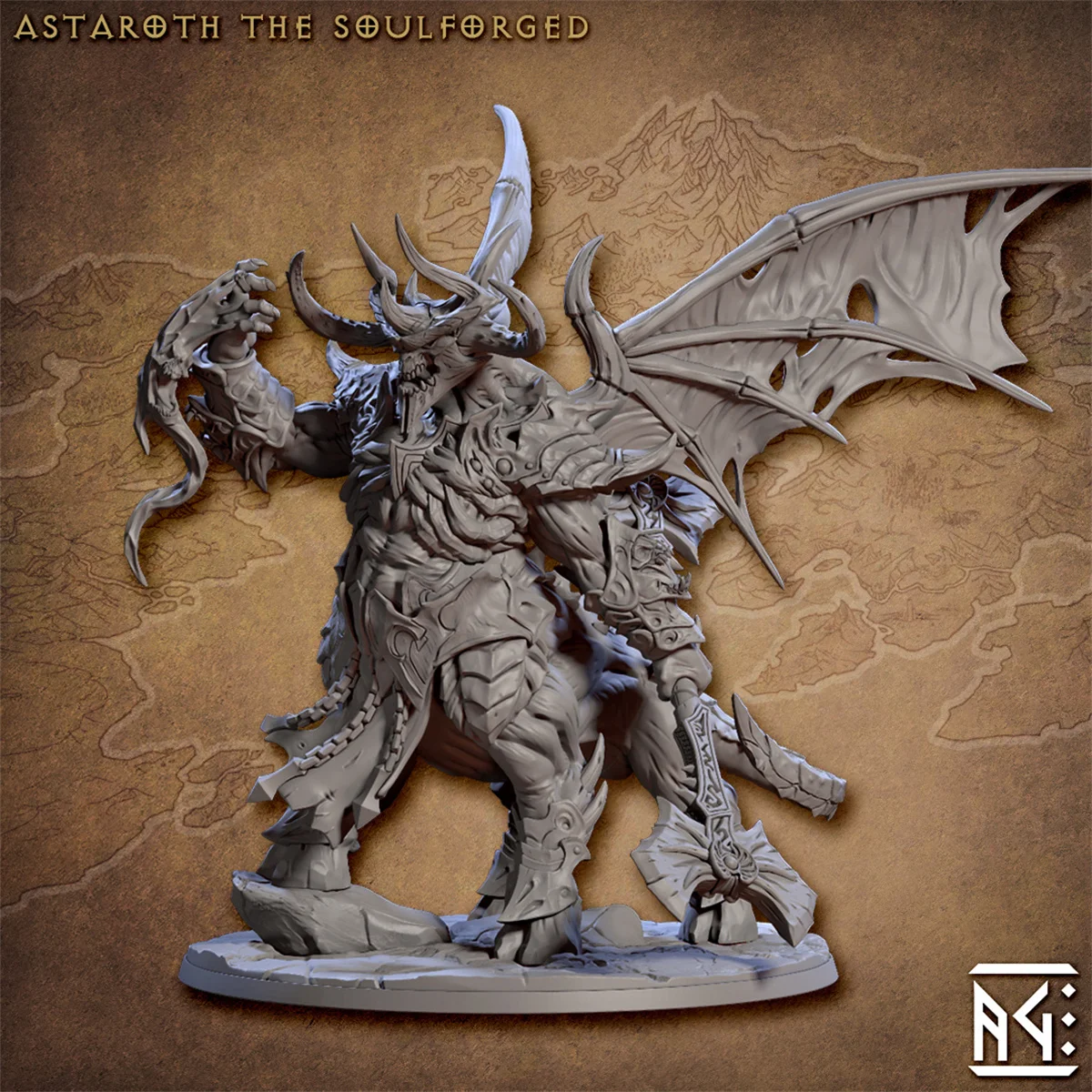 Modelos microscópicos de impresión 3D [Descendants Demon], modelo de medio demonio Amon Astalos Mephisto Lilith DND