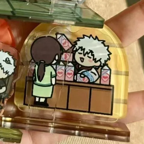 جديد الفضة الروح أنيمي الطرفية الفضة الوقت الاكريليك سطح المكتب تأثيري بطاقة حامل صغيرة