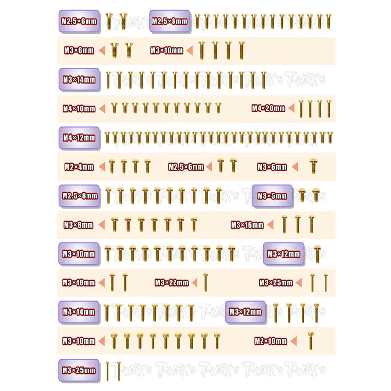 Original T works GSS-RC8B4 Gold Plated Steel Screw Set 152pcs. ( For Team Associated RC8 B4 )ssional Rc part