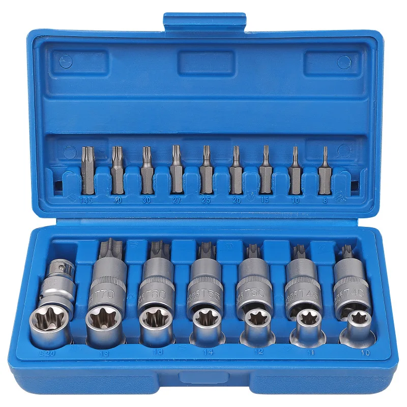 Torx Socket Box Set 1/2 E type Sleeves T60 T70 Wrench Key Tool Female And Male Sockets Hand Tool Kit For Ratchet