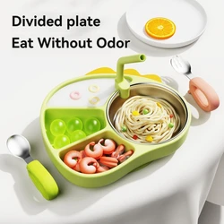Children's Silicone Sub-plate Food Cartoon Cartoon Cartoon Supplementary Food Bowl training Baby