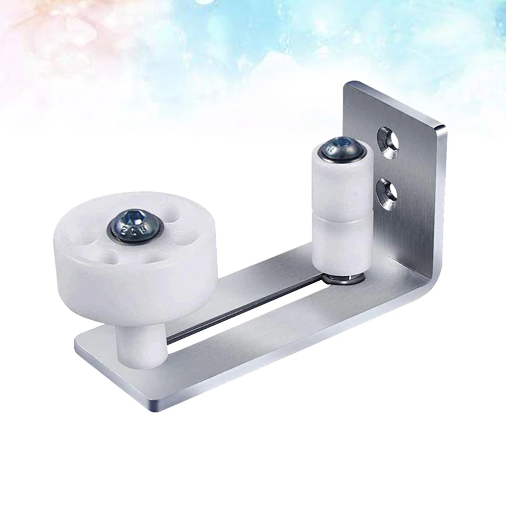 

1 Set Wall Floor Barn Doors Hardware Durable Steel Frame Black Coating Smooth Quiet Easy Install Stay Roller Guide Bottom Roller