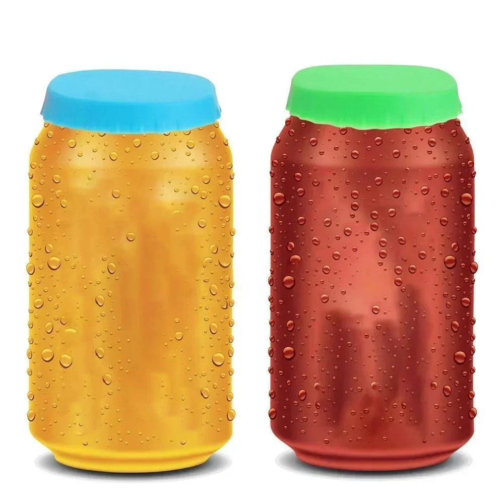 1-6pcs Silicone Soda Can Lids Covers – Can Caps Topper – Can Saver Stopper – Fits Standard Soda Cans