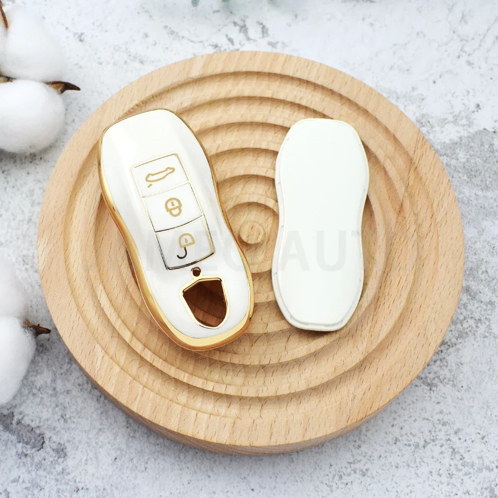 For Porsche Panamera Spyder Carrera Macan Boxster Cayman Cayenne 911 970 981 991 Car Smart Remote Key Case Fob Covers Set Shell