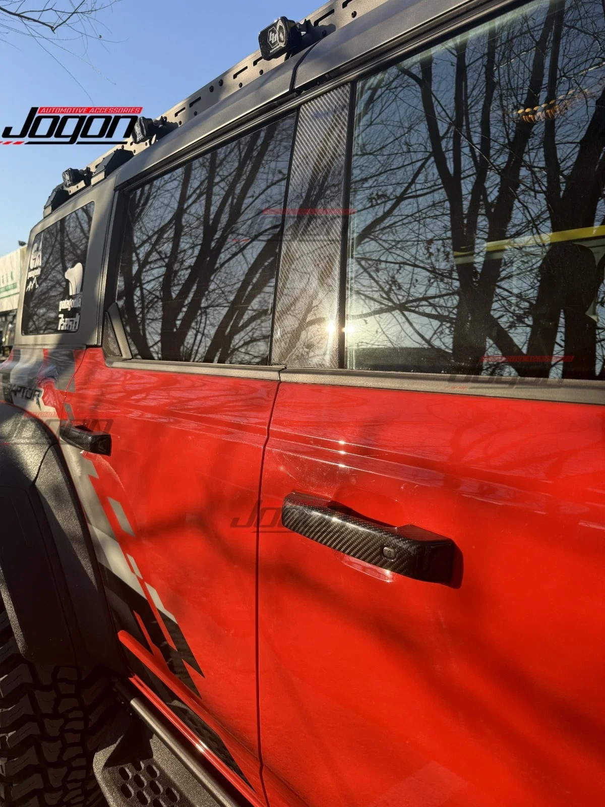 4-Door Car B Pillar Cover Post Panel Trim Real Carbon Fiber Exterior Body Sticker Decor For Ford Bronco Raptor Outer Banks 2021+