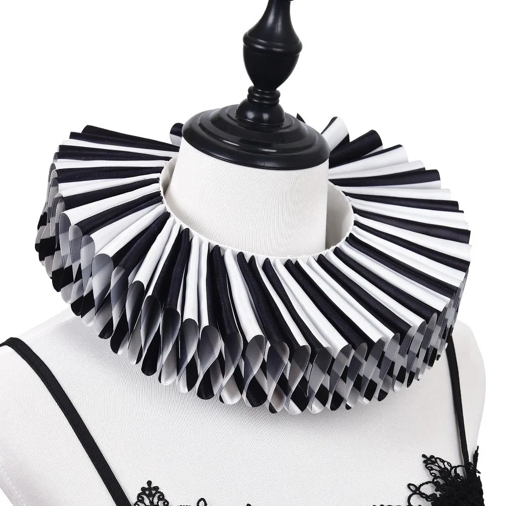 Retro Cosplay Ruff Collar Victorian Costume Stage Performance Neck Ruffled Collar False Collar Halloween