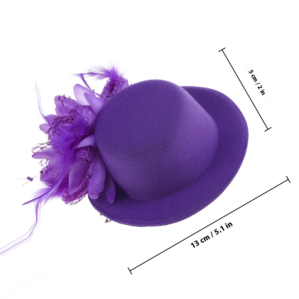 زهرة قبعة دبوس الشعر 13 سنتيمتر الشاش مشبك صغير اكسسوارات الزفاف لحفل زفاف مأدبة السيدات رشيقة الأرجواني قبعة دبابيس الشعر #2
