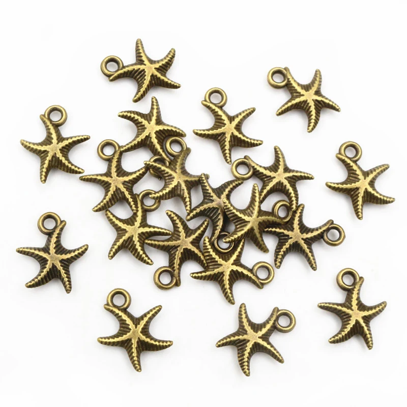 16x13mm 20pcs Antique Silver Plated Bronze Plated Starfish Handmade Charms Pendant:DIY for bracelet necklace