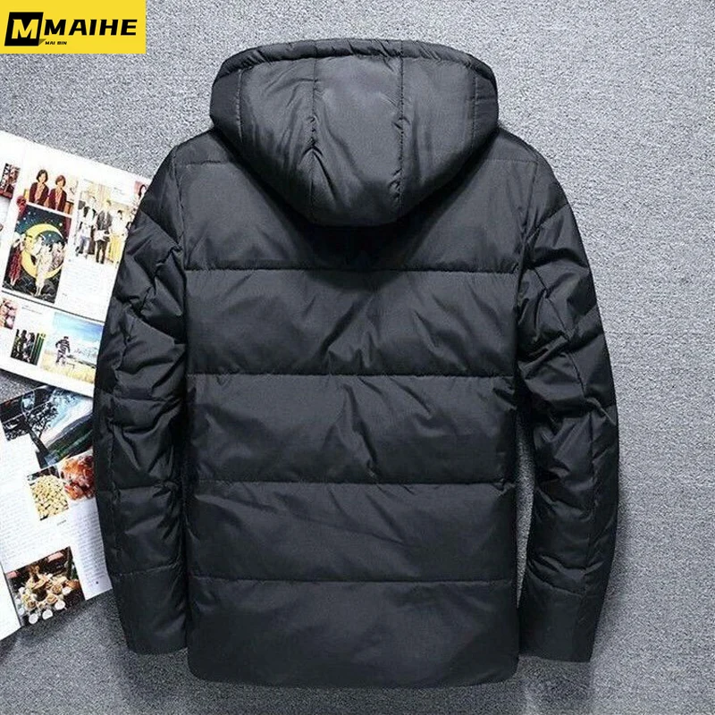 Short Men’s Down Coat Europe Men White Duck Down Red Men's Coats Winter Hooded Men's Clothing Free Shipping New Parka Winter Man