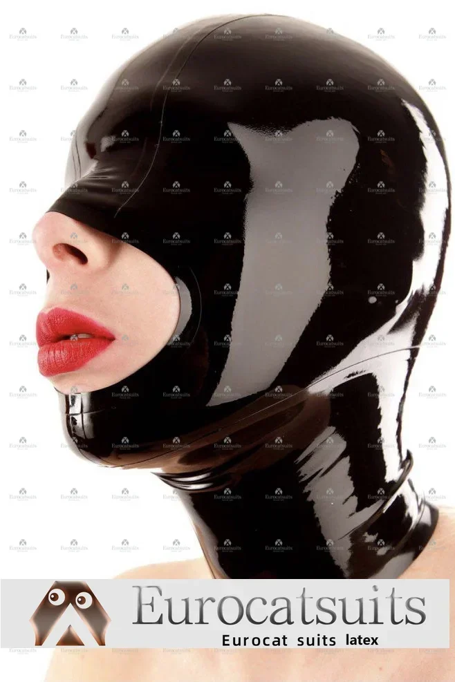 

Latex Mask with Transparent Clear Face Rubber Latex Maske mit Mundöffnung