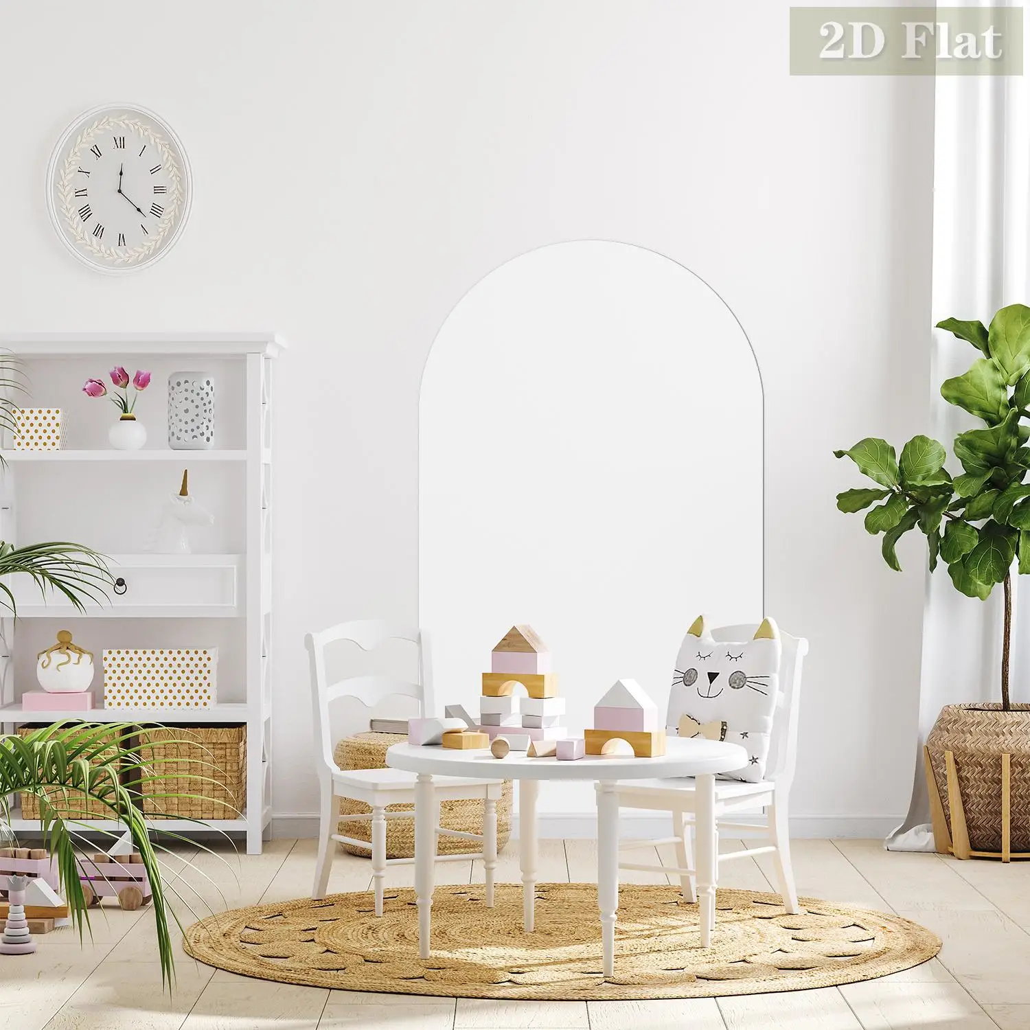 1 stuks wit gebogen decoratieve magnetische whiteboard muursticker zelfklevend, herbruikbare graffiti, eenvoudig halfrond patroon