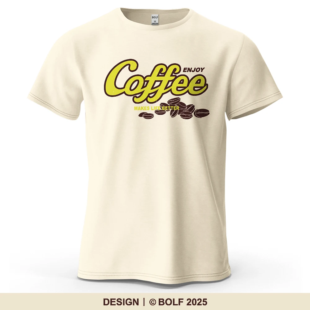 Herren-T-Shirt mit Kaffee-Motiv, Slogan, bedruckt, 100 % Baumwolle, übergroße Einladung, Grafik für Damen und Herren, Tops, T-Shirts, Streetwear