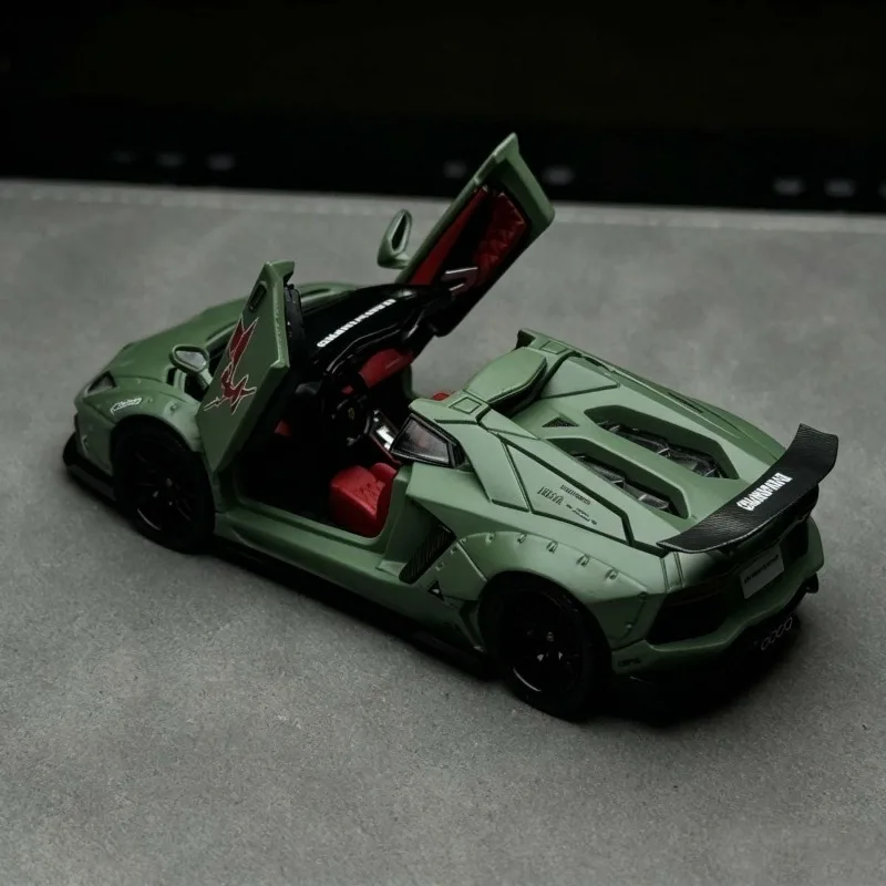 In Stock 1:64 convertible military green 64 alloy fully open car model die-cast static car model creative display item holiday