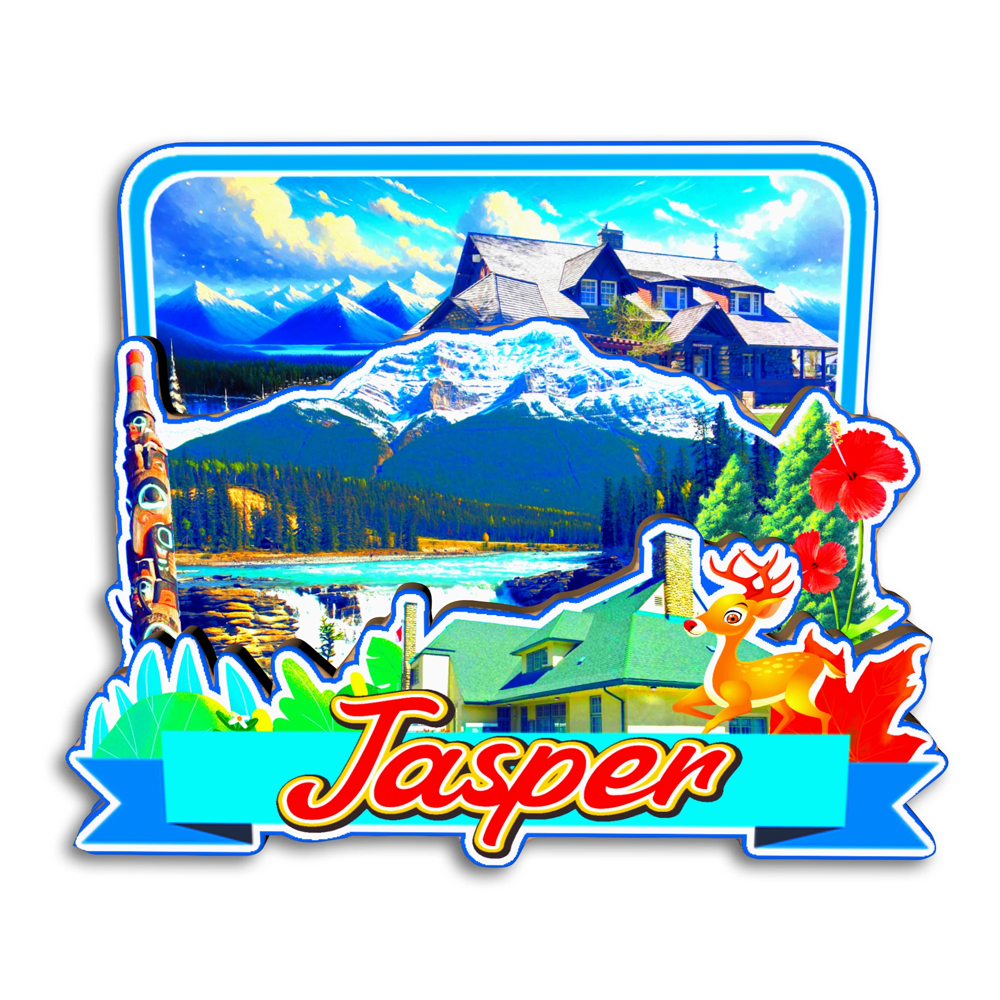 أوتاوا هاليفاكس جاسبر وينيبيج بانف كندا كاليفورنيا الولايات المتحدة الأمريكية مغناطيس الثلاجة هدية تذكارية للسفر هاندماردي ثلاجة مزخرفة #6