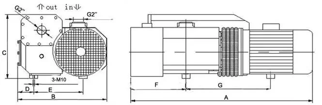SV- 250 XD250 Fabricant 25 m3/h pompe à vide à palettes rotatives