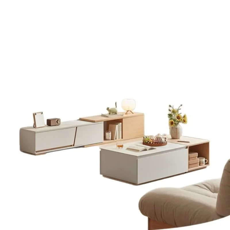 

Simple modern living room bedroom coffee table TV cabinet combination Modern simple master bedroom small apartment home