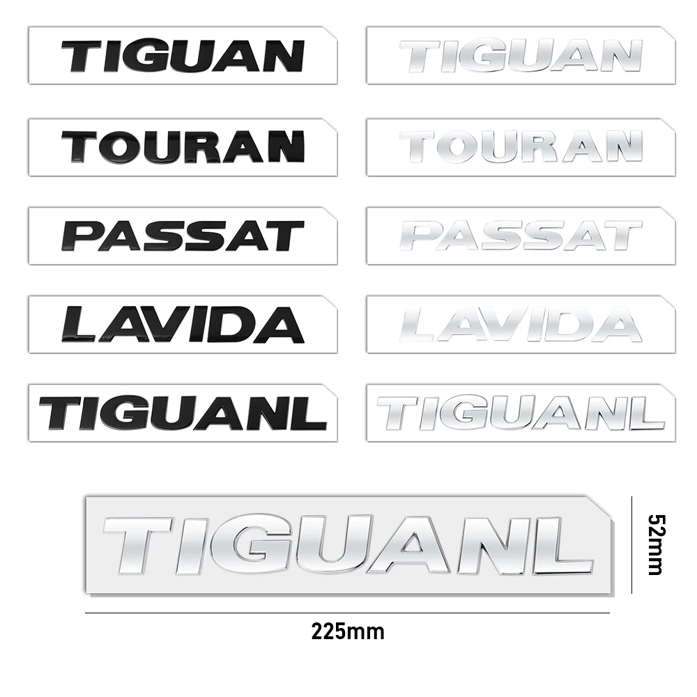 3D ABS Car Trunk Sticker Letters Logo Emblem Sticker Decor For Volkswagen VW TIGUAN TOURAN PASSAT LAVIDA TIGUANL Accessories