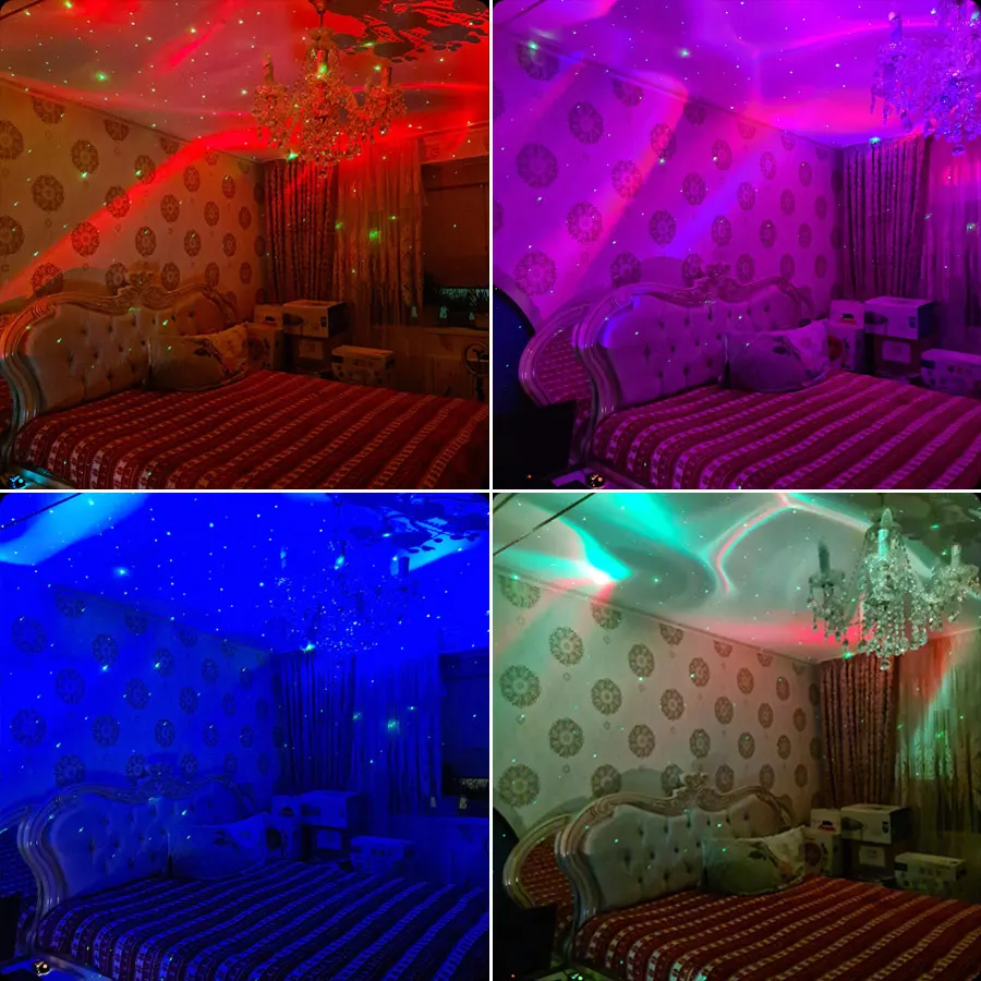 SA204 RGB LED محفز أورورا العارض ليلة الأخضر الليزر السماء نجوم ديسكو ضوء سديم سحابة عيد الميلاد الأطفال غرفة نوم المرحلة مصباح #5